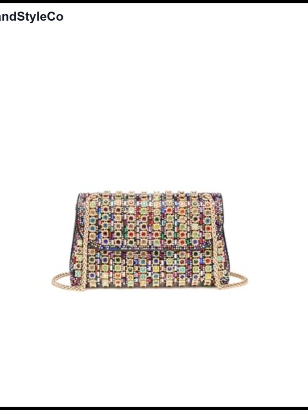 Rhinestone Crystal Evening Bag Chain Strap Clutch Metallic Purse for Women
